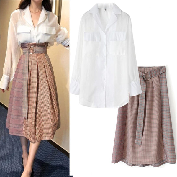 Sashes Graceful Vintage Elegant Women Two Piece Set