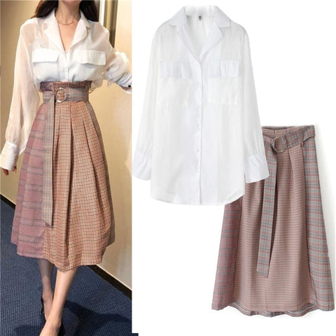 Sashes Graceful Vintage Elegant Women Two Piece Set